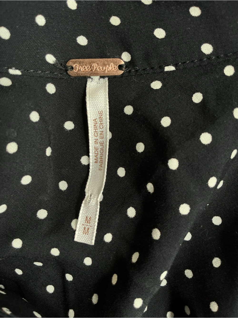 Free People | Pippa Black & White Micro Dot Mini Dress Parisian Chic Size M - Picture 8 of 10